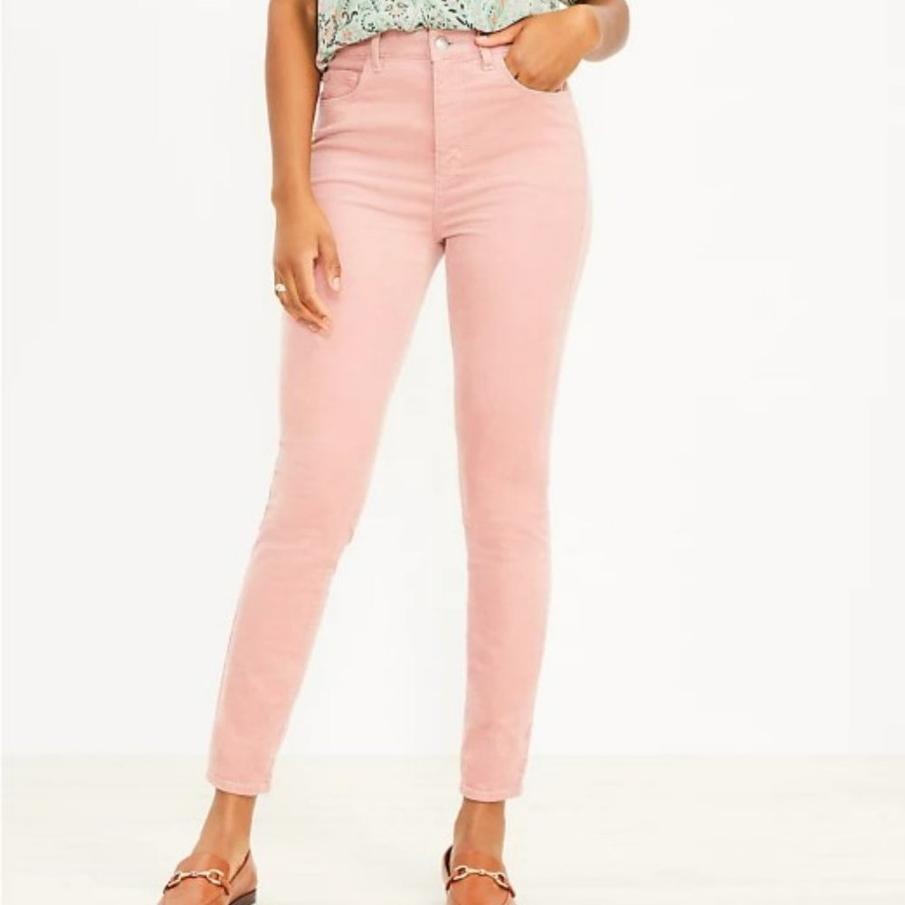 LOFT High Rise Skinny Corduroy Pants 14